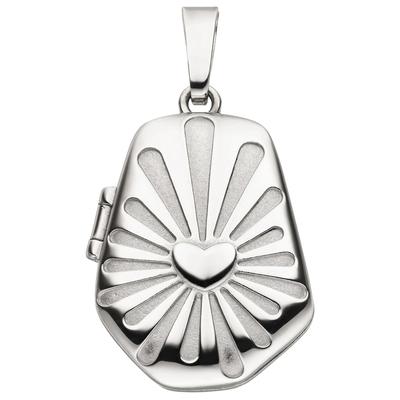 Medallionanhänger JOBO "Medaillon Herz", silber (silber 925), Schmuckanhänger, Damen, Silber 925 (Sterlingsilber), 925 Silber für 1 Foto