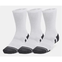 Under Armour, Unisex, Sportsocken, NOS UA Performance Tech 3pk Cr White L (L), Weiss