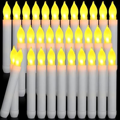 Inspired Living 6.9 Inch Flameless Taper Candles Battery Operated LED Candles For Weddings Churches And Home Decor 12pcs