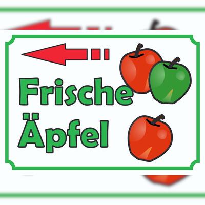HB-Druck Verkaufsschild Schild Äpfel links A3 (297x420mm)