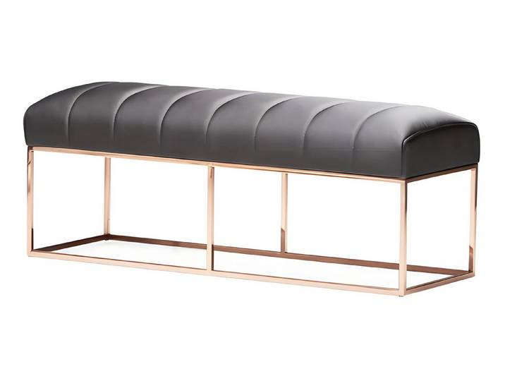 JVmoebel Sitzbank aus Metall in elegantem Grauton (1-St), Made in Europa