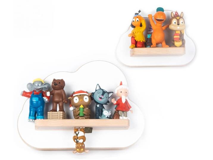 Wandregal BOARTI Regal Holz Wolke Kinder Toniebox Tonies Figuren , weiß, B:22cm T:5cm, Regale, Wandregal