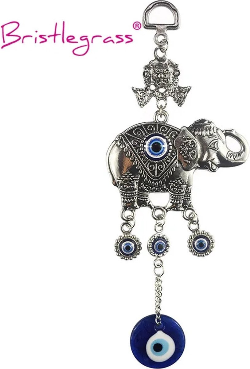 Achilles Perzisch Olifant Decoratie met Blauw Boos Oog voor Woonkamer en Tuin