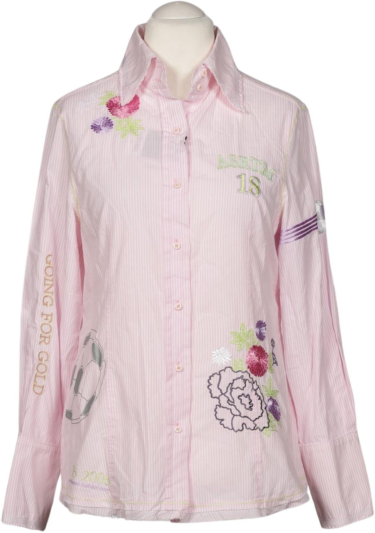 Ambiente Damen Bluse, Pink, Gr. EU 42, Baumwolle - Second Hand