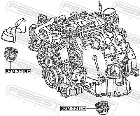 Febest Lagerung, Motor Bzm-221lh Links Für Mercedes