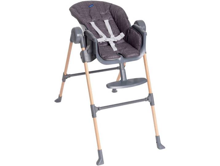 Chicco Hochstuhl Polly Essential Coal, mit Essbrett