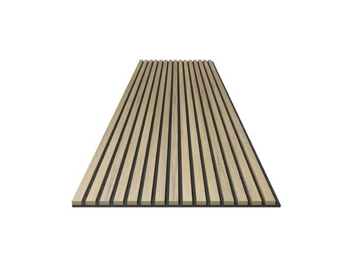 Premium Akustikpaneele Holz je 250x60cm - 1,5 m² - Premium Echtholz-Furnier (Eiche) & Akustik-Filz (Schwarz) Wandverkleidung, Schalldämmung, Eiche hellbraun
