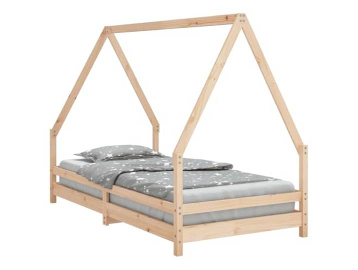 FDSAQOPT 90x190 cm Massivholz Kiefer Hausbett Massives Kiefernholz, Holzlatten für Stabilität, Hausbett-Design, niedriger Einstieg, ohne Matratze