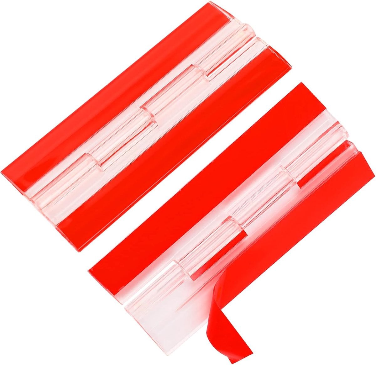 SnelShoppen Transparante Acrylaat Plastic Scharnieren, 2 stuks, zelfklevende vouwscharnieren voor keuken, meubels en aquariums