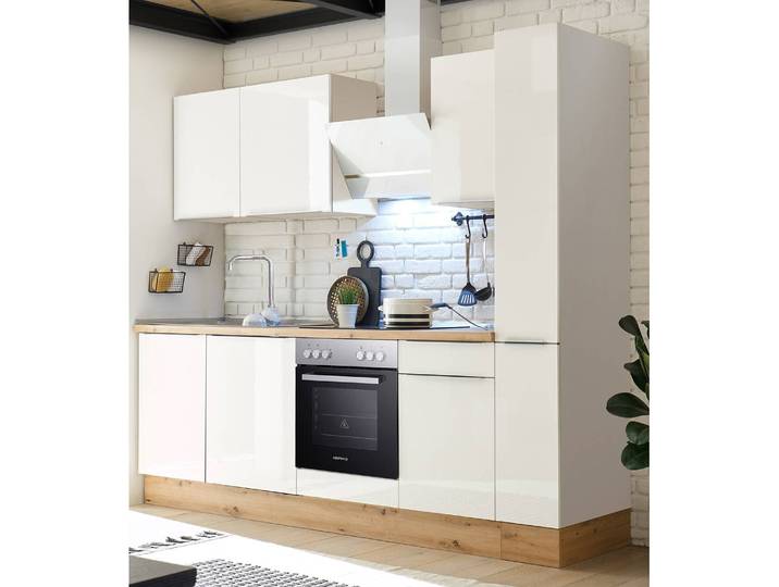 Cuisine II 250cm Blanc/Blanc brillant/Blanc