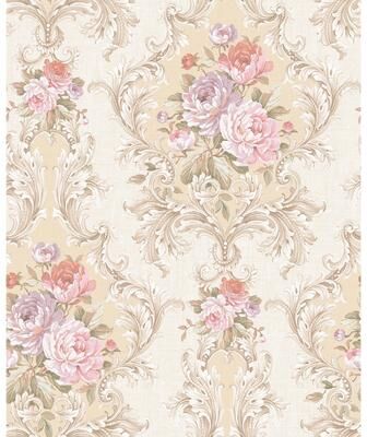 Seabrook Designs Florine Floral Cameo Unpasted Wallpaper