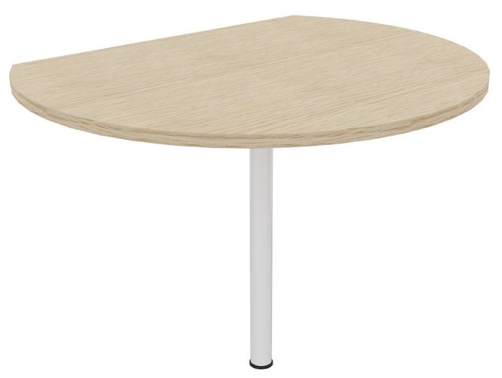 Extension de convivialité Biospace - Ø.80 x H.72 cm - Plateau Chêne - Pied tube Blanc