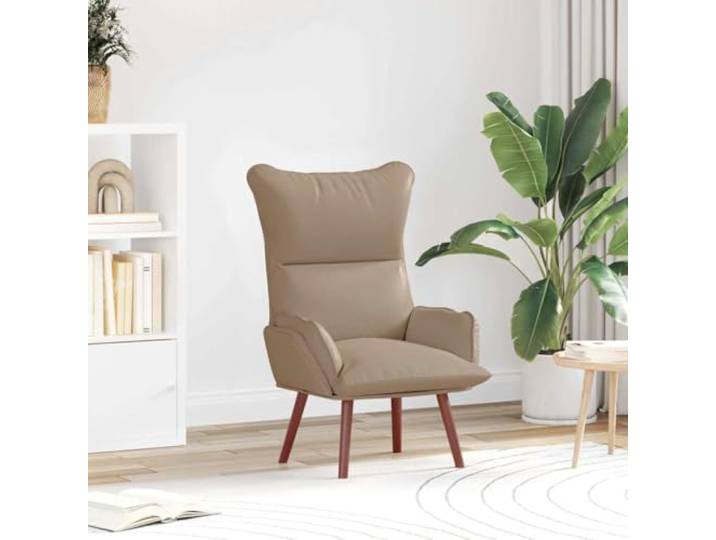 Sessel Cappuccino 69 x 74 x 93 cm Kunstleder Ergonomische Armlehnen,Polyesterfüllung,massive Gummibaumbeine,modernes Design,Wohnzimmer Schlafzimmer Büro