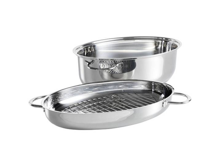 Zwilling Bräter Zwilling Plus, Edelstahlfarben, Metall, 8,5 l, oval, 25x38 cm, backofengeeignet,backofengeeignet, Kochgeschirr, Töpfe, Bräter
