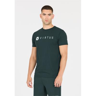 Funktionsshirt VIRTUS "EDWARDO", Herren, Gr. M, grün (dunkelgrün), 85% Polyester, 15% Viskose, unifarben, kurz, Rundhals, Shirts Funktionsshirt, mit schnell trocknender QUICK DRY Technologie
