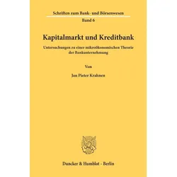 Kapitalmarkt und Kreditbank., Fachbücher von Jan Pieter Krahnen