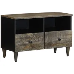 Helloshop26 - Modernes TV-Möbel 70 x 33 x 46 cm viel Stauraum gemütliche Atmosphäre hellgraues Mangoholz 02_0057746