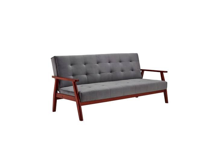 Livetastic Schlafsofa, Kirschbaum, Dunkelgrau, Holz, Eukalyptusholz, massiv, 3-Sitzer, 190x81x85 cm, Kinderzimmer & Jugendzimmer, Jugendmöbel, Jugendsofas