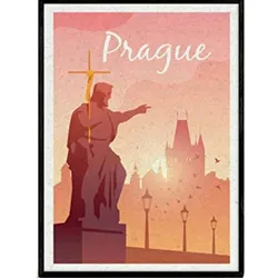 POSTER Prag Stadtfarben A3 Rahmenlos