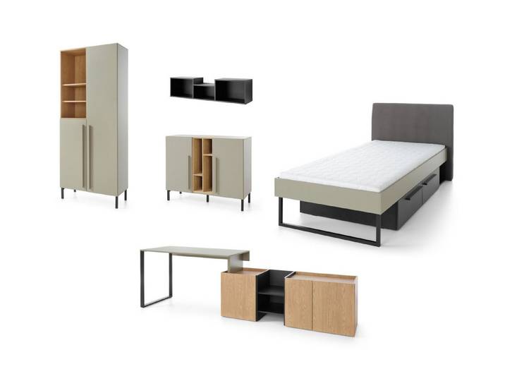 Deine Möbel 24 Jugendzimmer-Set SORENTO A 5-teilig, (5-teilig, 5-tlg., Modernes Design), Modernes Design