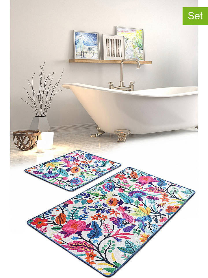 Elizabed 2er-Set: Badvorleger "Pictura" in Bunt - onesize