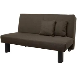 FALTSOFA Kalomira Bezug Flachgewebe Metall schwarz / braun