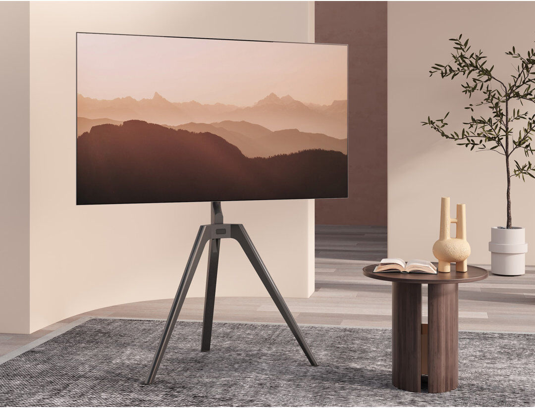 Norden Home Lavaca Swivel Floor Stand for TV'S up to 65" from 200x200 to 400x400 VESA Black 133.5cm H X 76.5cm W