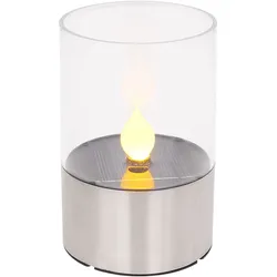 Teelichter Solar Outdoor LED Gartendeko Tischleuchte Solarkerzen Außen flackernd, Feuereffekt, 1800K warmweiß, DxH 7,5x11 cm