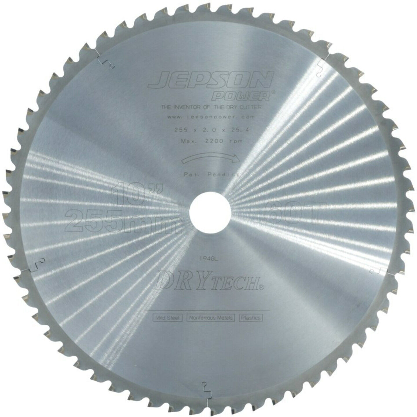 Jepson Drytech® HM-Sägeblatt Durchmesser 255 mm / 60Z für Stahl (dünnwandig) ; Jepson Power (600598)