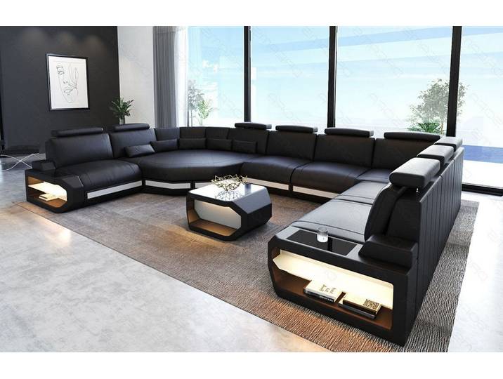 Sofa Asti U-Form in Leder