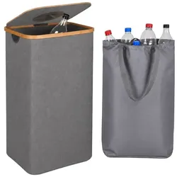 Relaxdays Pfandflaschen-Sammelbehälter 100 L Grau