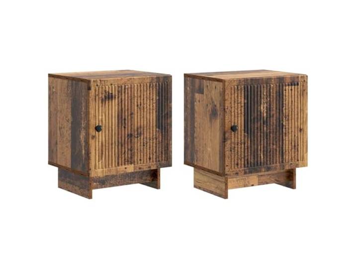 LMTYOENFG 2er Set Nachttisch Altholz-Optik 43x34,5x50 cm Holzwerkstoff Vielseitige Nachtkonsolen mit praktischem Stauraum für Schlafzimmer und Wohnbereich, zeitlos gestaltet im Vintage-Look.