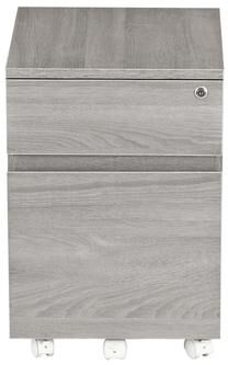 Techni Mobili Rolling Two Drawer Vertical Filing Cabinet with Lock and Storage, Grey