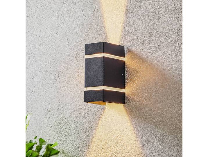 Konstsmide LED Außenwandleuchte Cremona, schwarz, Aluminium, Modern, Wandlampe