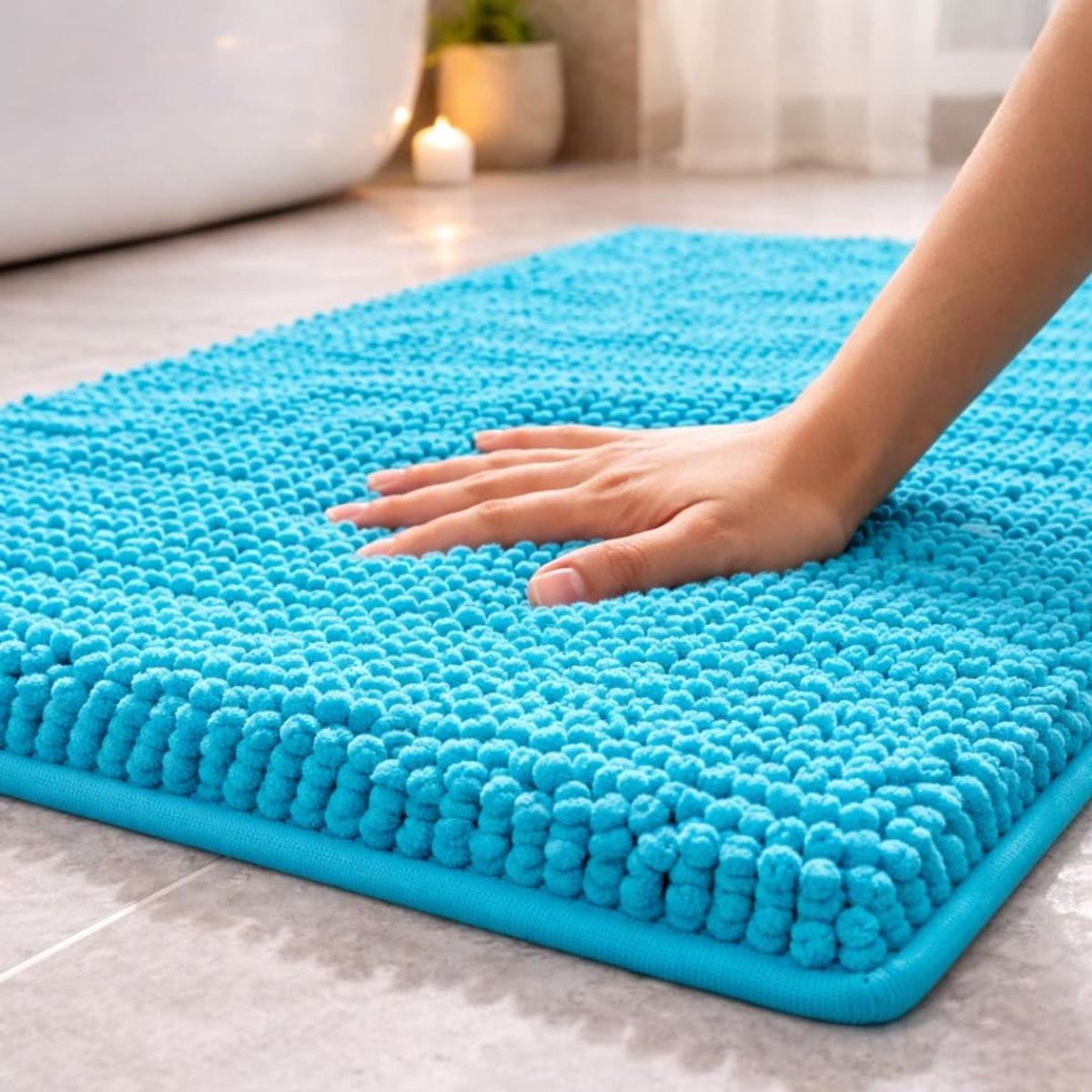 Omgoods Antislip Badmat Noodles 80 x 50 cm