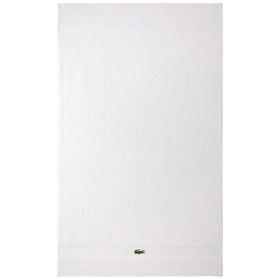 Badetuch LACOSTE "LCASUAL", blanc, B:90cm L:150cm, Frottier, Obermaterial: 100% Baumwolle, Handtücher, Badetuch, mit Label-Applikationen