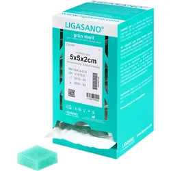 Ligasano Grün Steril 5x5x2cm Spenderbox 15 ST