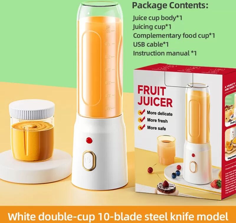 INF Tragbarer, wiederaufladbarer Entsafter-Mixer - 450 ml Fassungsvermögen, ideal für Smoothies unterwegs