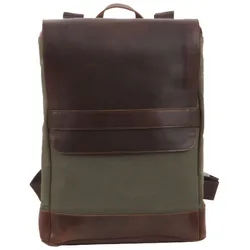 Buckle & Seam Canvas Rucksack Morris - Canvas Gün / Innenfutter Blau Koffer24