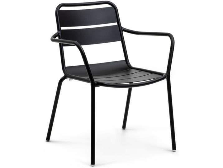 Armlehn-Stuhl Malaga schwarz 62x81x55 cm