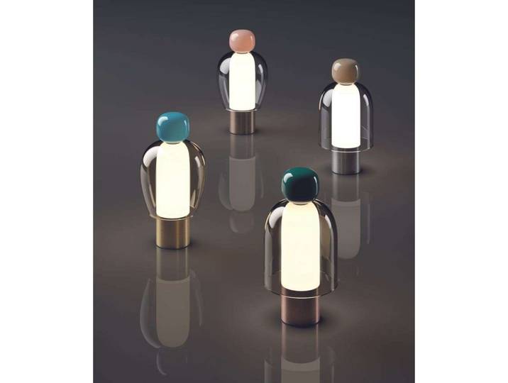 Lampe à poser Easy Peasy ToGo, marron/aluminium, 24 cm - Lodes - Métal