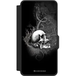 Nivocase Klapphülle für Samsung Galaxy S26+ Handyhülle aus Kunst Leder NIVOflip schwarz Gothic Schädel (Samsung Galaxy S26+), Smartphone Hülle, Schwarz