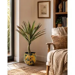 Kunstpflanze mit Topf Yucca 75 cm mit Nomad Lion Topf