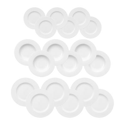 Geschirr-Set VILLEROY & BOCH "Starter-Set Royal weiß", weiß, 18, Porzellan, Geschirr-Sets, Geschirr-Set, Spülmaschinengeeignet, Mikrowellenfest