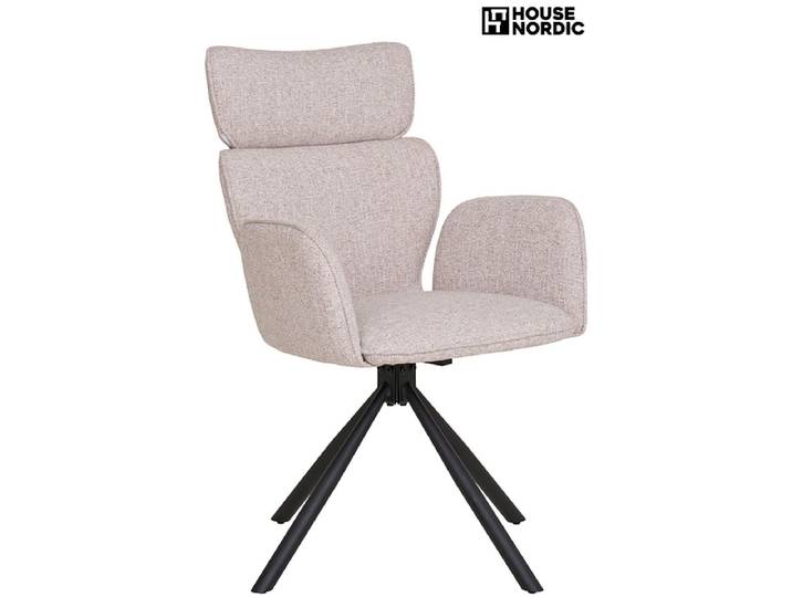 HOUSE NORDIC Stuhl CORDOBA Stoff hellgrau drehsitz