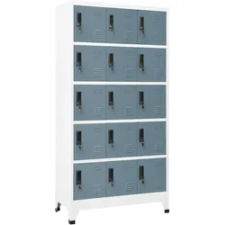 vidaXL Schließfachschrank Hellgrau und Dunkelgrau 90x40x180 cm Stahl