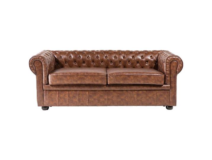SOFA Kunstleder Goldbraun Chesterfield