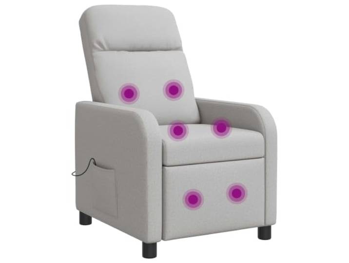 Massage Relaxsessel Wolkengrau Stoff Verstellbar 115-160 Metall- und Holzrahmen, 100 % Polyester, flache Armlehnen, schmutzabweisend, leicht abwischbar