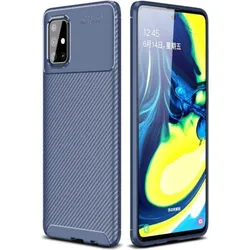 Screenguard Samsung Galaxy A71 Hülle Carbon Design TPU Case (Samsung Galaxy A71), Smartphone Hülle, Blau