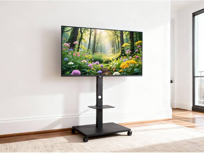 Support TV sur roulettes inclinable et réglable en hauteur UNHO pour écrans plats LED LCD de 32 à 70 pouces, chariot TV portable